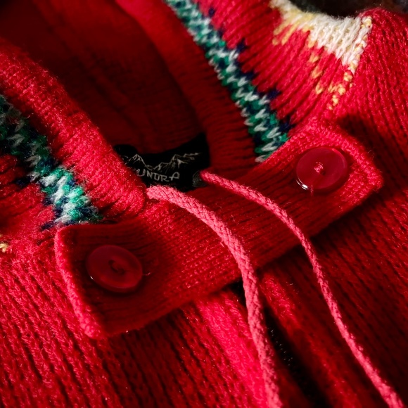 Rare Vintage Red Tundra 100% Wool Hooded Zip-up Sweater - Picture 9 of 9